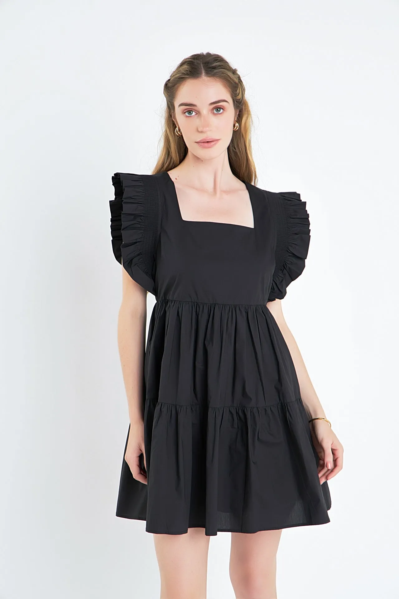 Ruffled Dress with Smocking Detail
