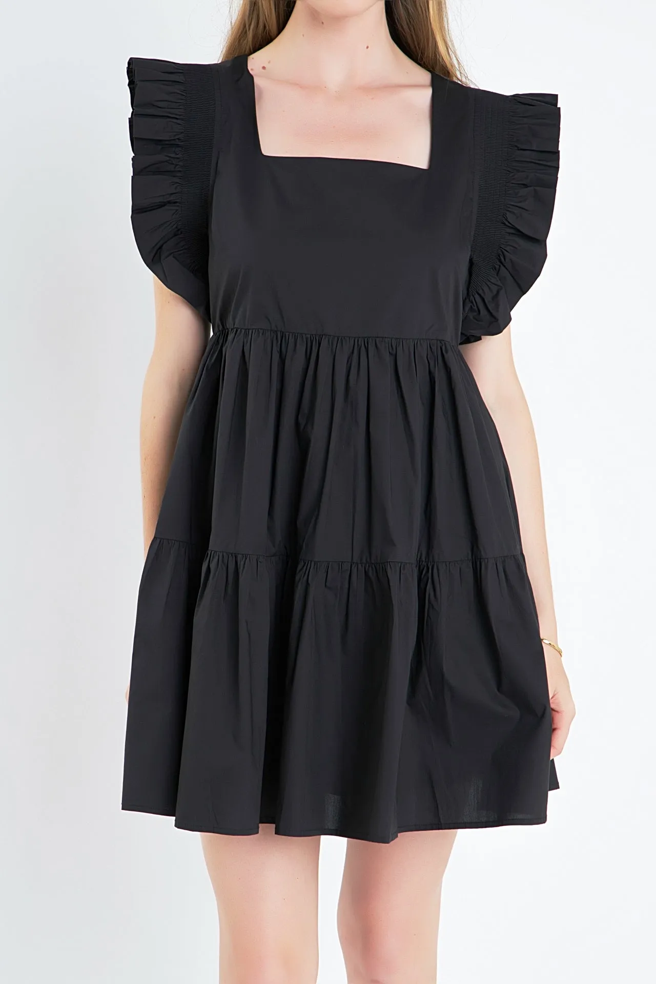Ruffled Dress with Smocking Detail