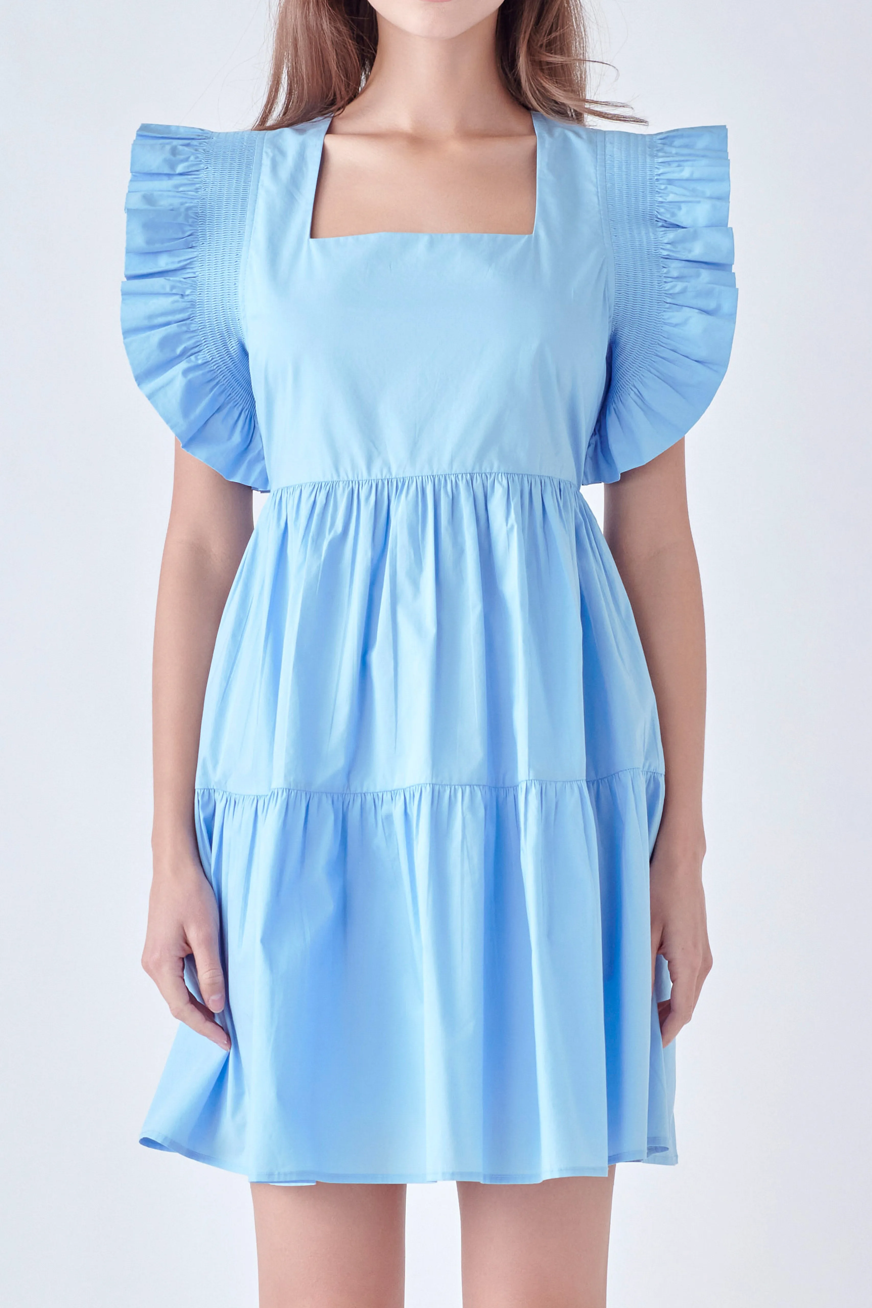 Ruffled Dress with Smocking Detail