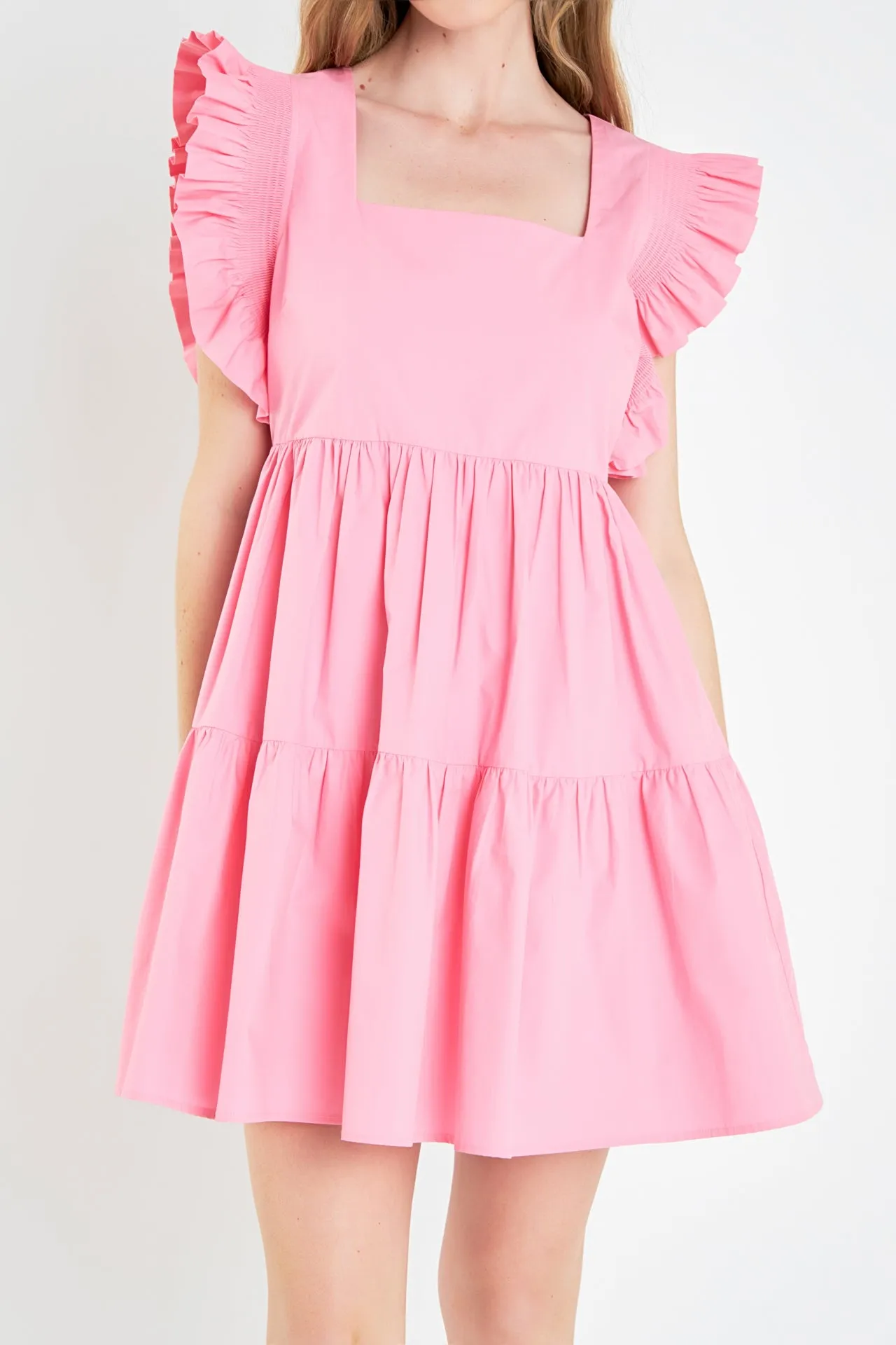 Ruffled Dress with Smocking Detail