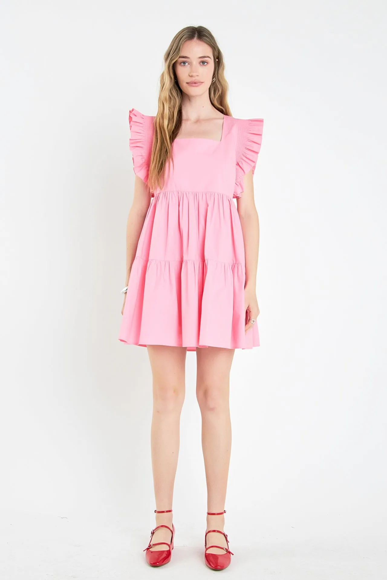 Ruffled Dress with Smocking Detail