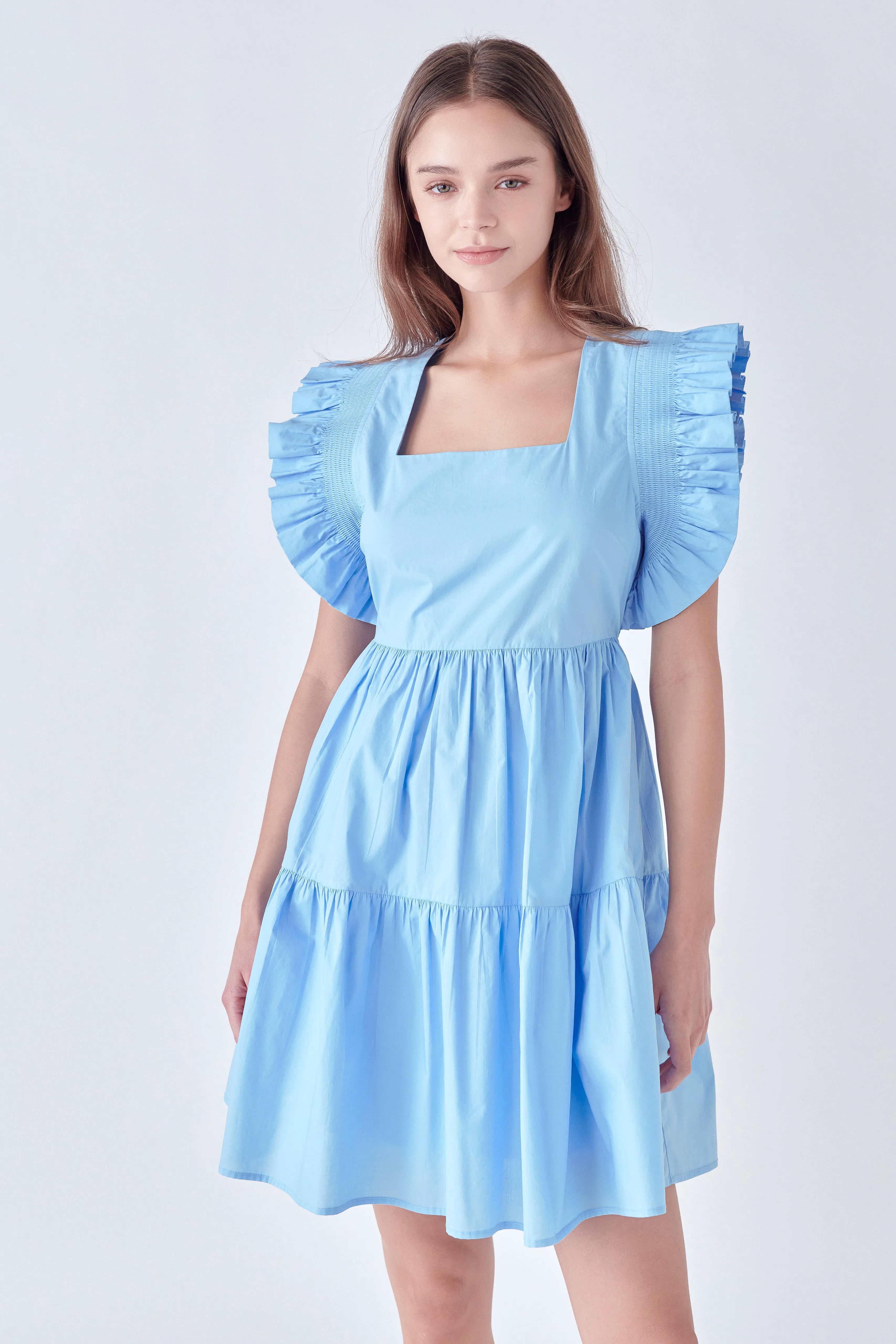Ruffled Dress with Smocking Detail
