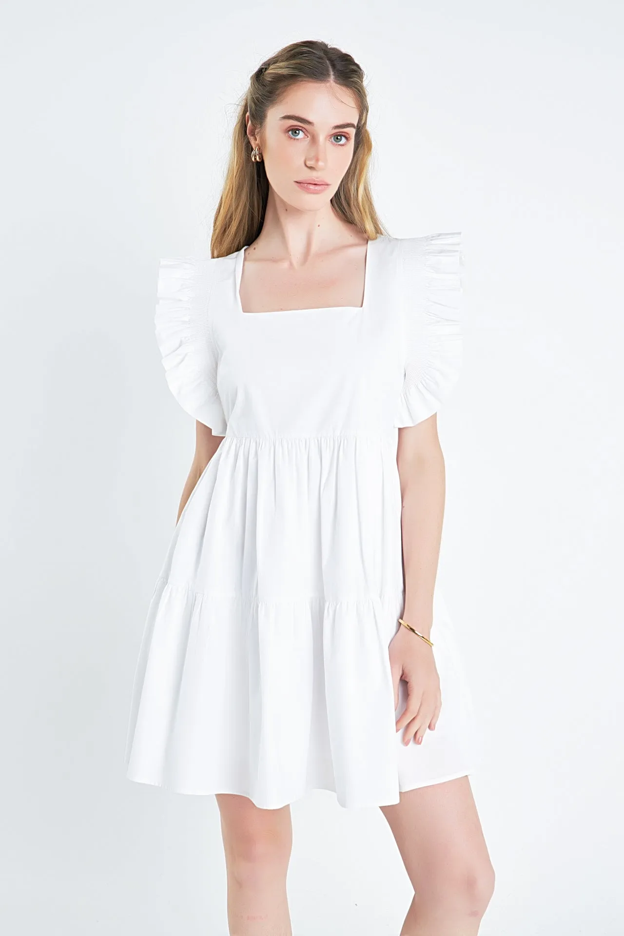 Ruffled Dress with Smocking Detail