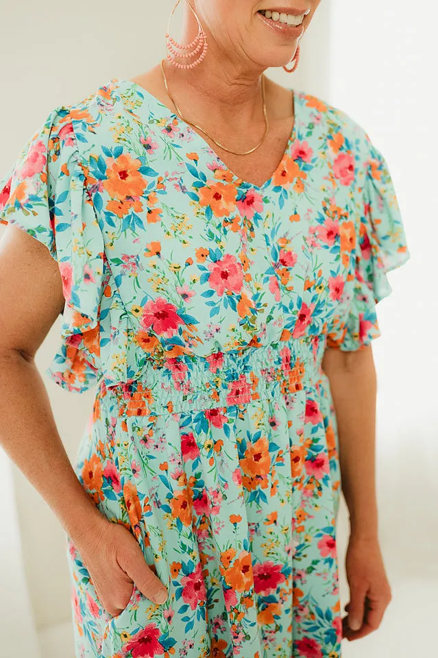 Smocking Waist Fit and Flare Dress