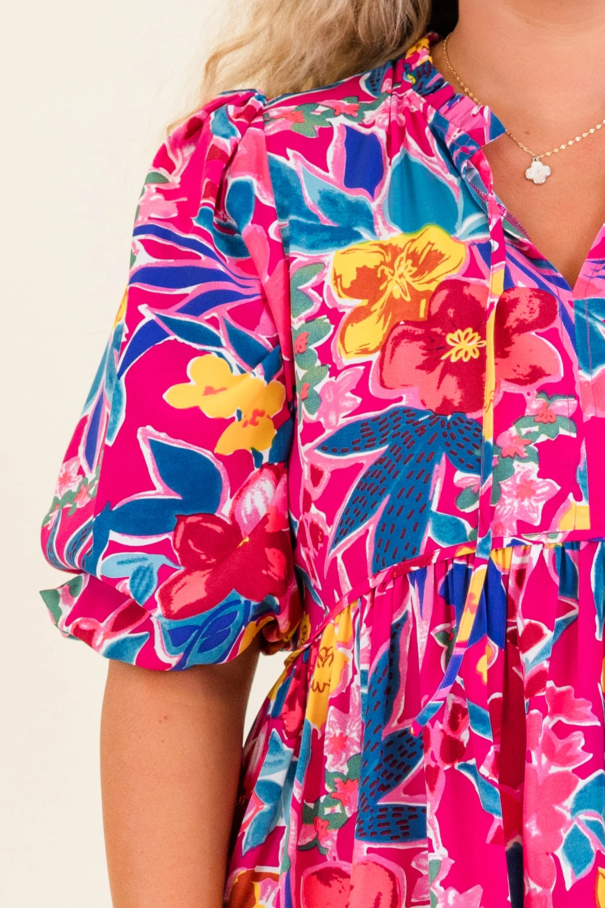 Such A Look Dress, Fuchsia