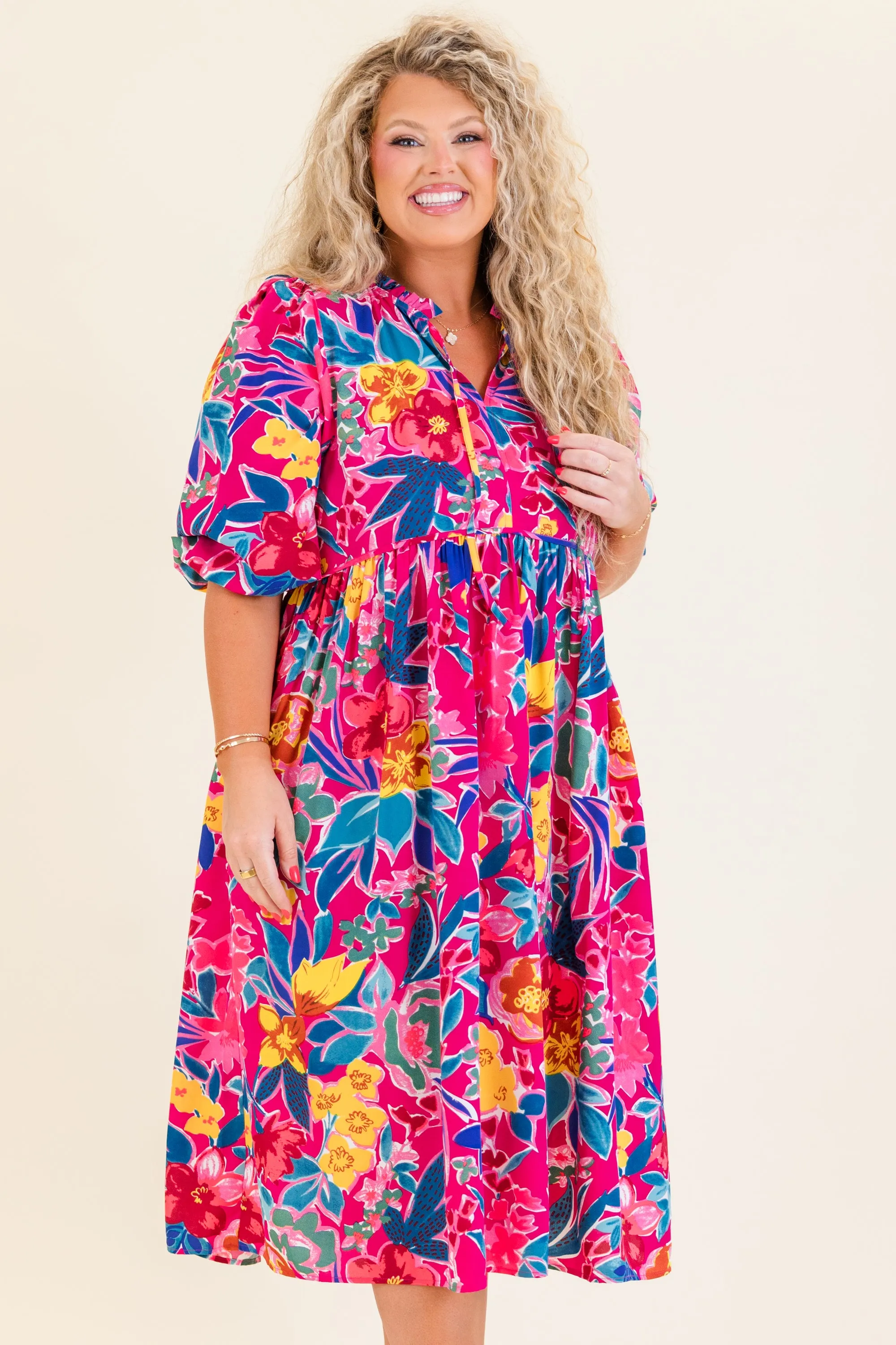 Such A Look Dress, Fuchsia