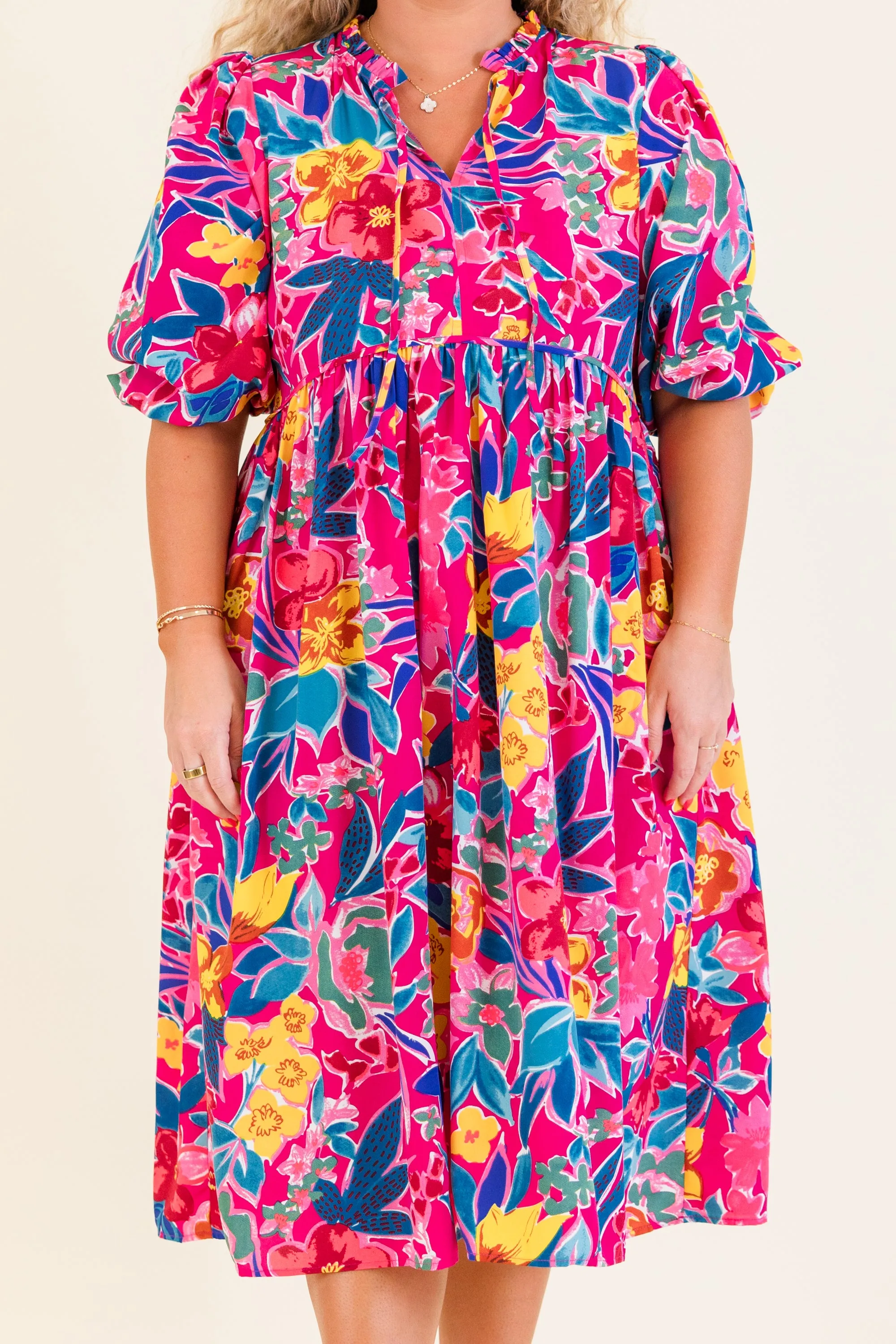 Such A Look Dress, Fuchsia