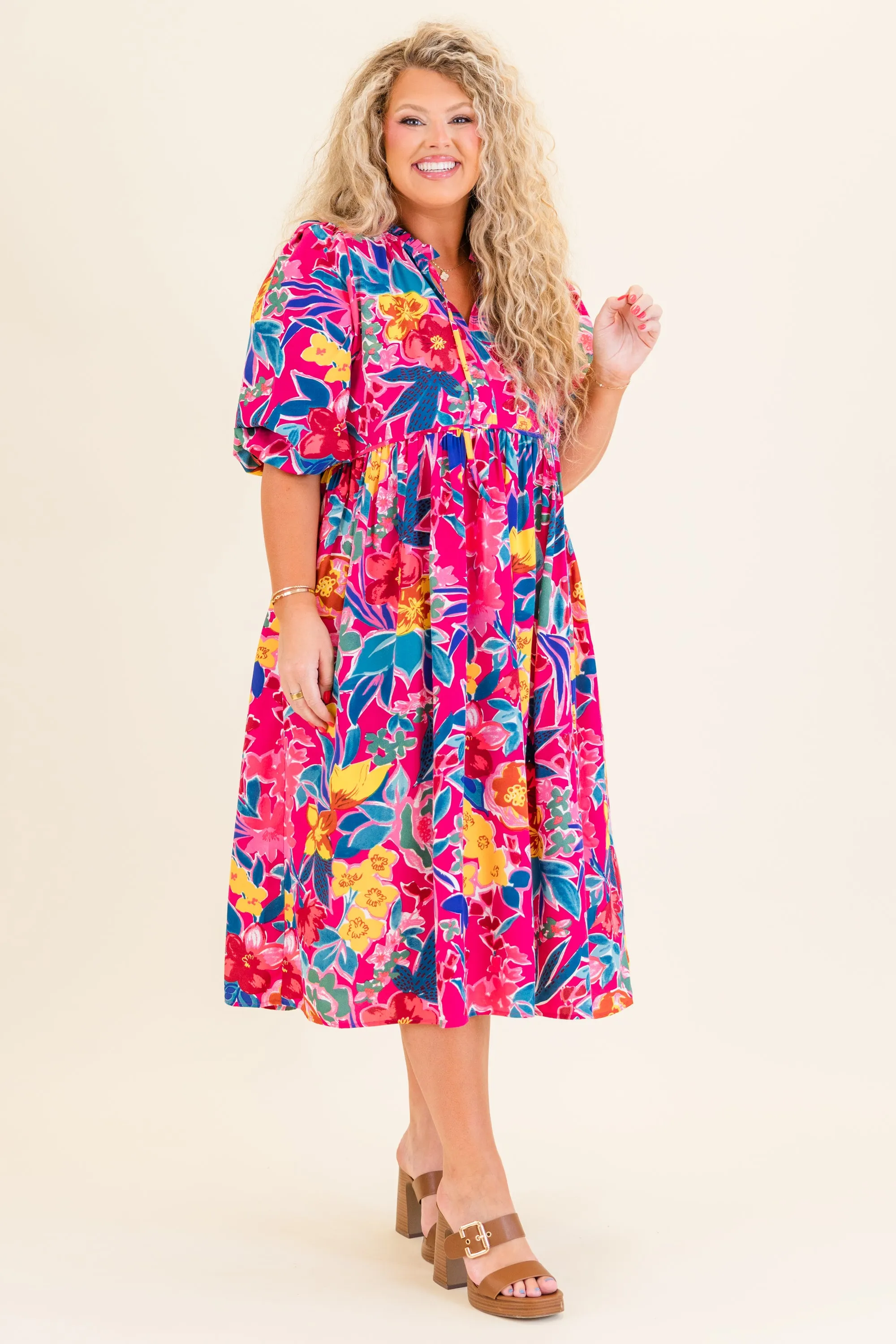 Such A Look Dress, Fuchsia