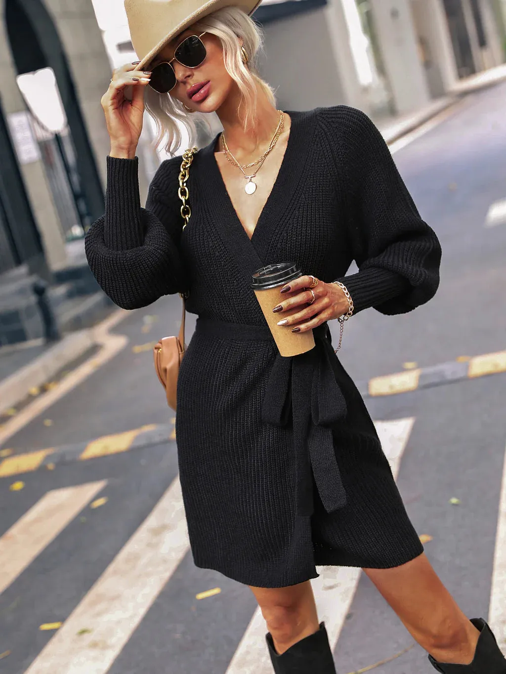 TastyHottie - STYLISH MEDIUM AND LONG CARDIGAN KNITTED SWEATER