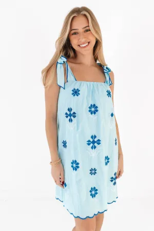 The Alli Tie Strap Dress - Blue