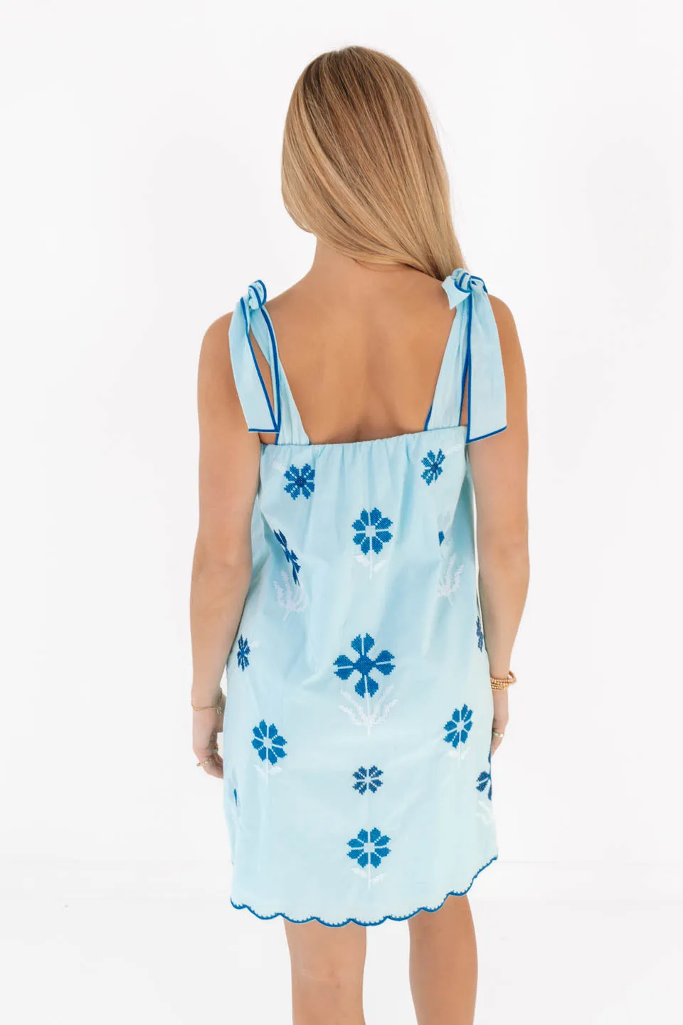 The Alli Tie Strap Dress - Blue