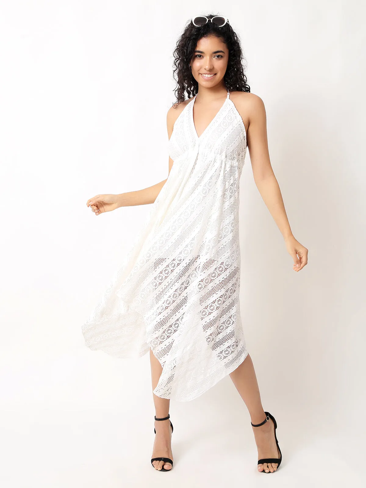 White Lace Long maxi Dress