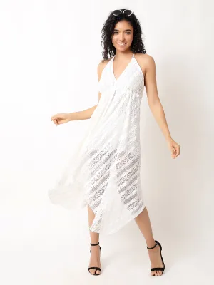 White Lace Long maxi Dress
