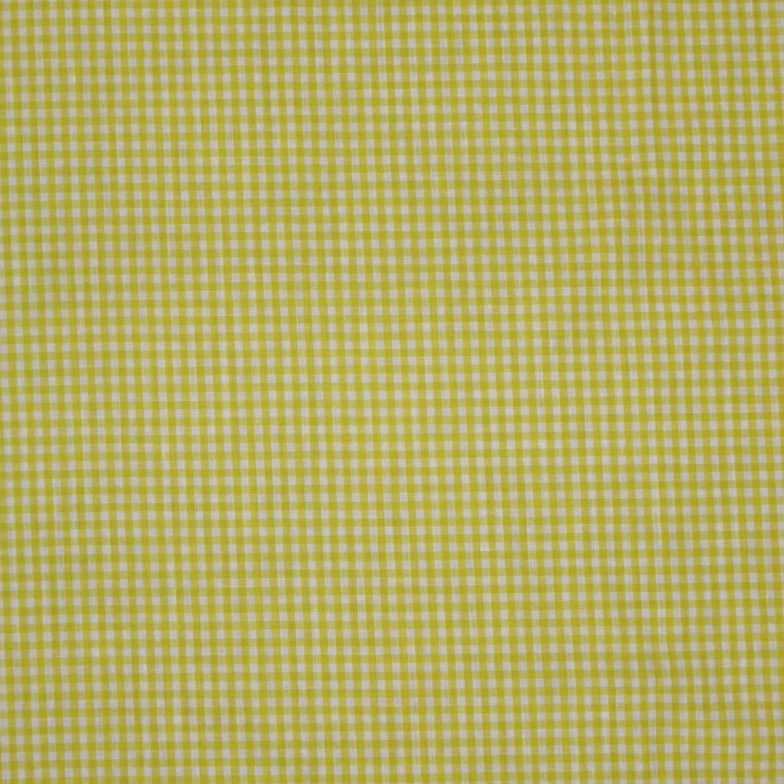 Yellow and White Gingham 1/8" Cotton Blended Broadcloth
