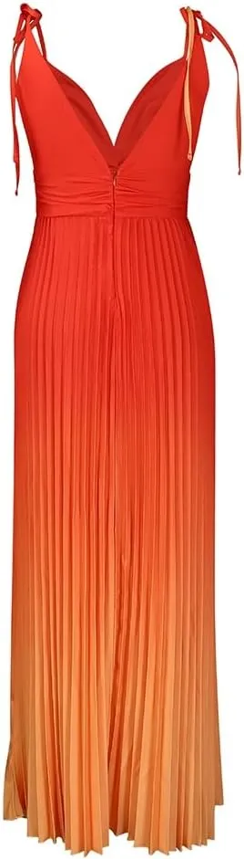 ZVO Women Maxi Dress Sexy Cocktail Party Long Dress Summer Loose Beach Dresses A-line Pleated Halter Dress